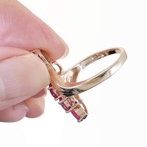 Ruby Ring, Sterling Silver, Rose Gold, STS, Chuck Clemency, Designer, Red Stone - Picture 5 of 5